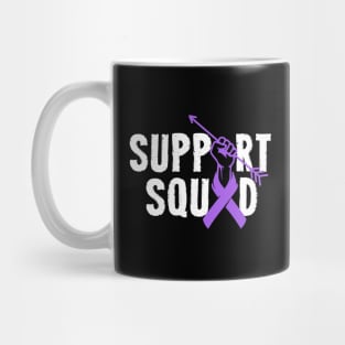 Support Squad Pancreatic Cancer Awareness purple Ribbon Mug